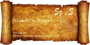 Szamák Simon névjegykártya